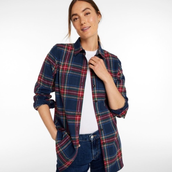 LL Bean scotch plaid flannel tunic - Picture 4 of 13